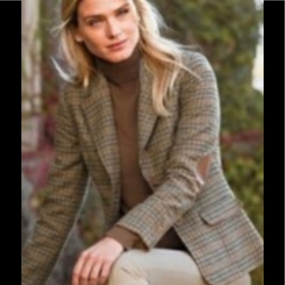 🦋KENAR PLAID ELBOW PATCH SHORT SUIT BLAZER 🦋 - Picture 9 of 9